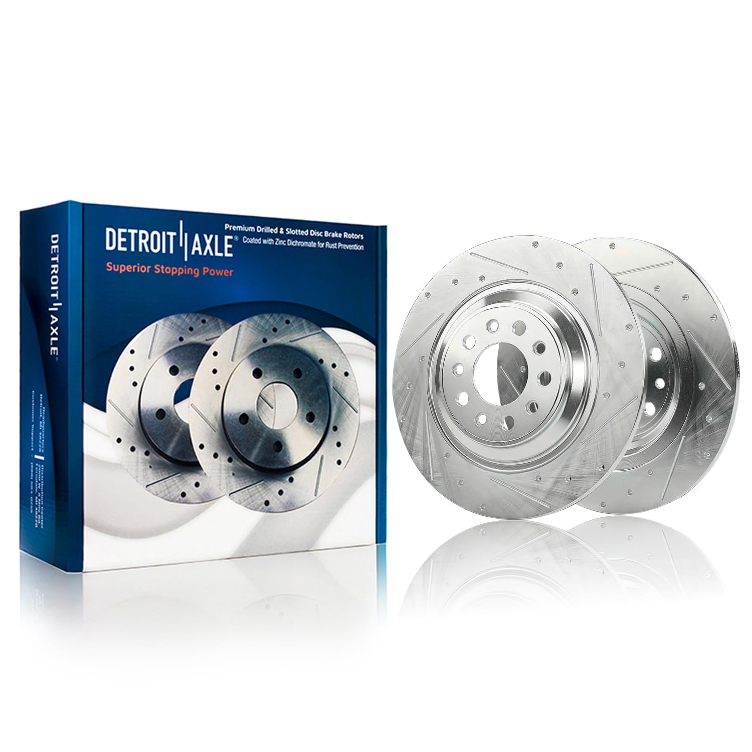 Detroit Axle - AWD Rear Drilled Rotors Brake Pads Hubs for 2014 2015-22 Cherokee — image 4