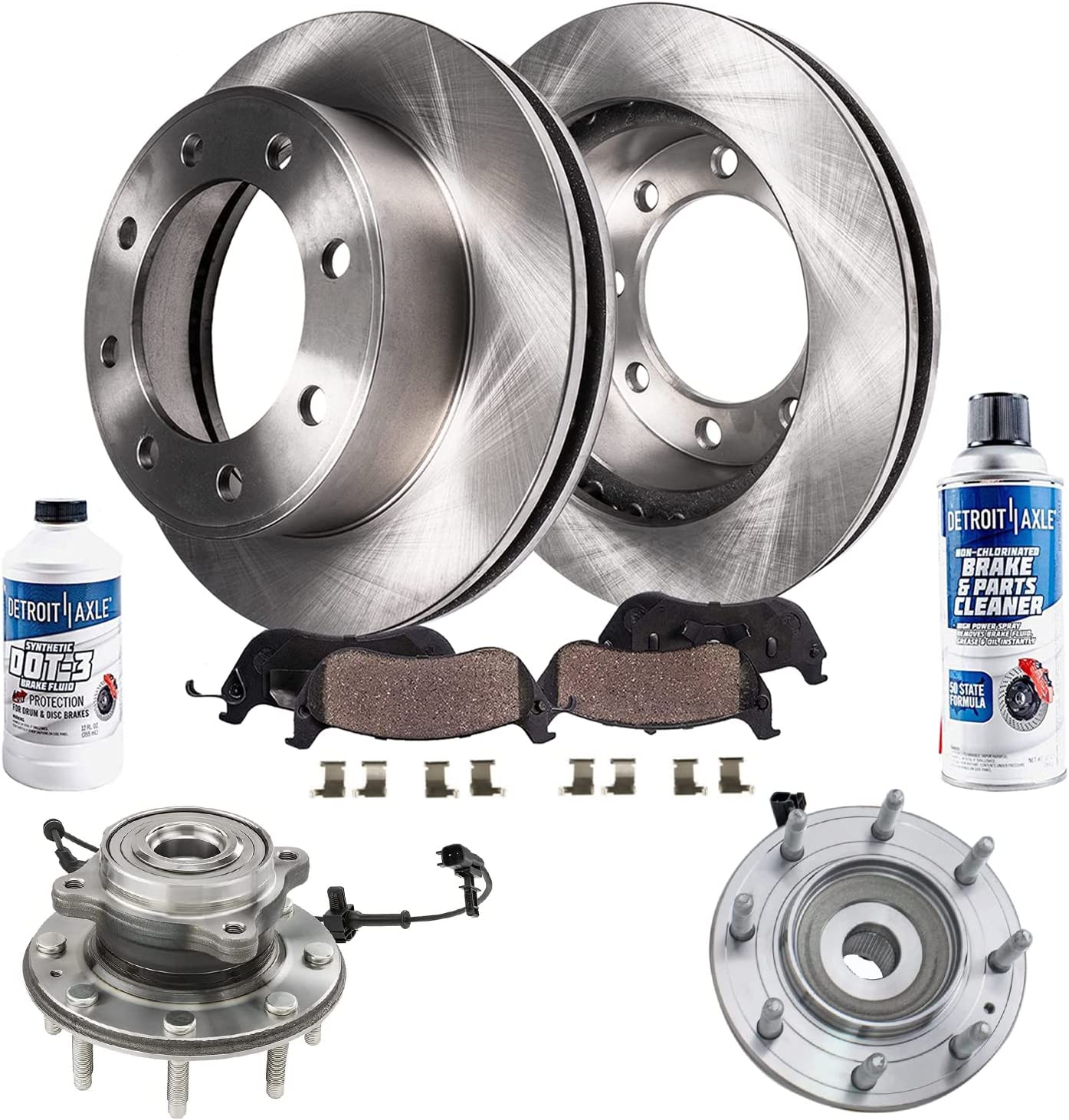 Detroit Axle - 4WD Front Rotors Brake Pads for Silverado Sierra 2500 3500 HD