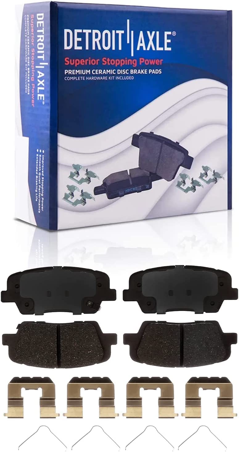 Detroit Axle - Rear Drilled Rotors Brake Pads Hubs for Hyundai Santa Fe Sport Xl — image 5