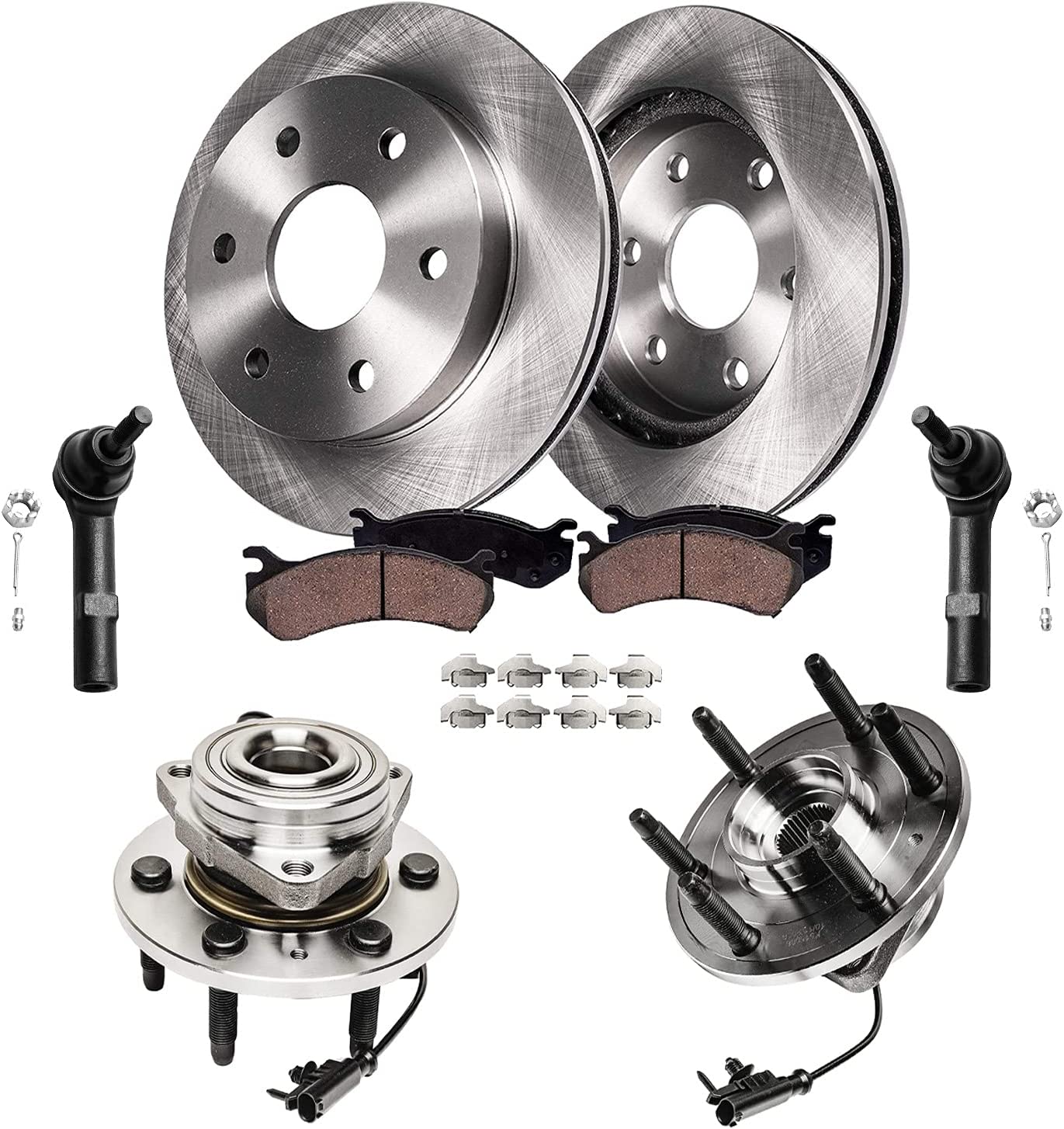 Detroit Axle - 8pc 4WD Front Wheel Hubs Kit for 2007-2013 Silverado Sierra 1500