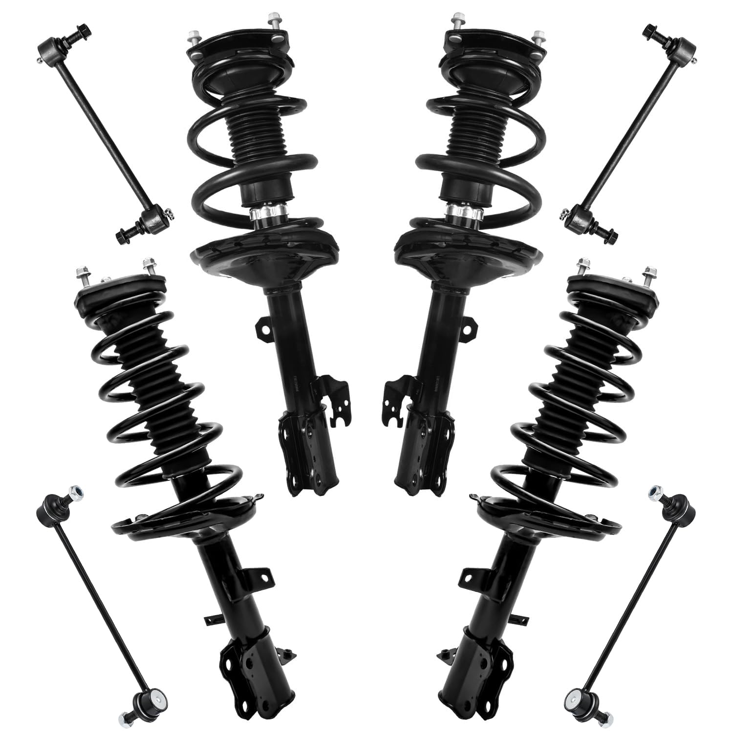 8pc Front & Rear Struts Sway Bar Links Suspension Kit