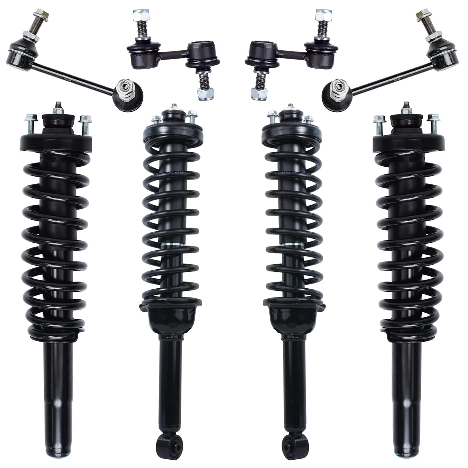 8pc Front & Rear Struts Sway Bar Links Suspension Kit