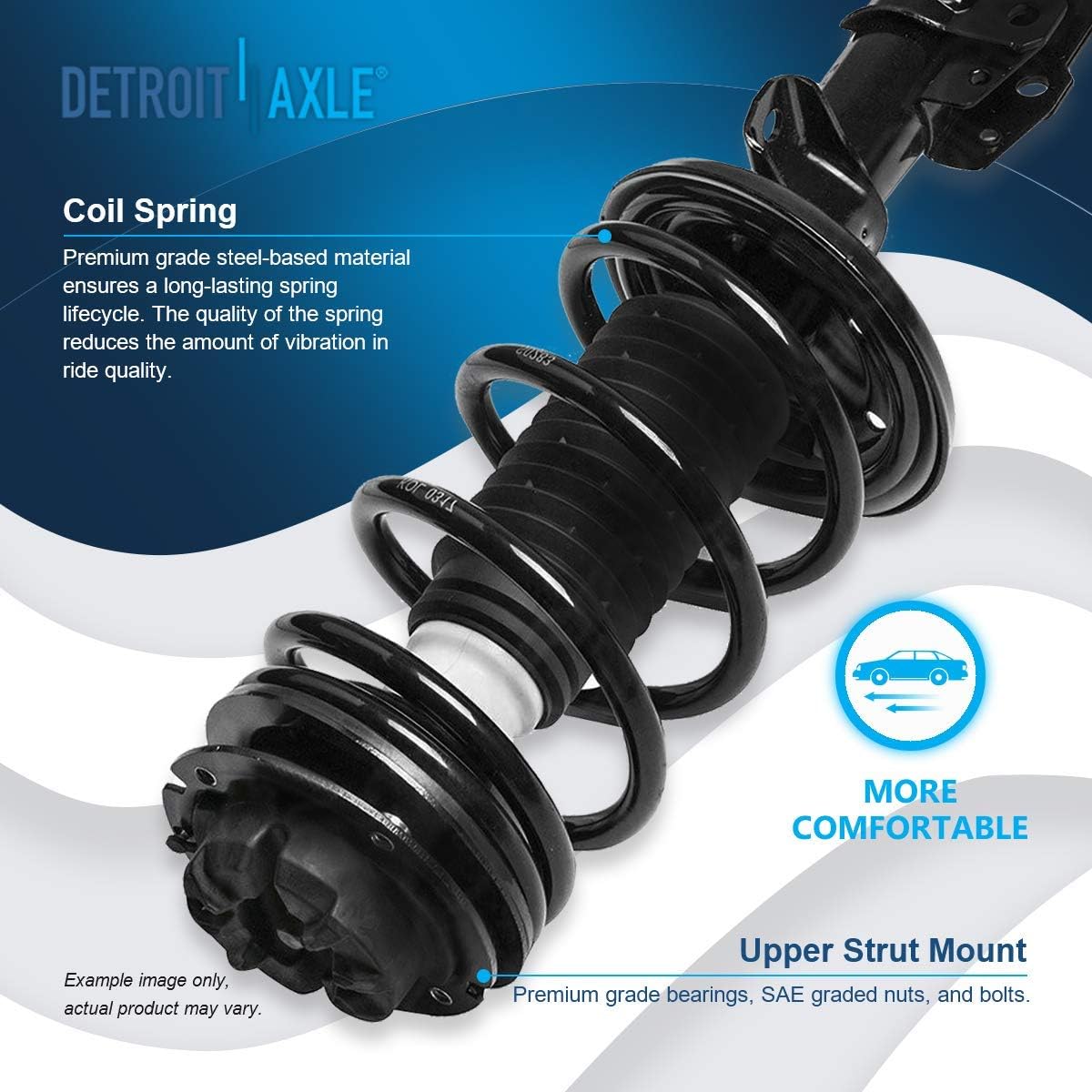 Detroit Axle - Front Struts Inner Outer Tie Rods Kit for 2003-2007 Saturn Ion — image 7