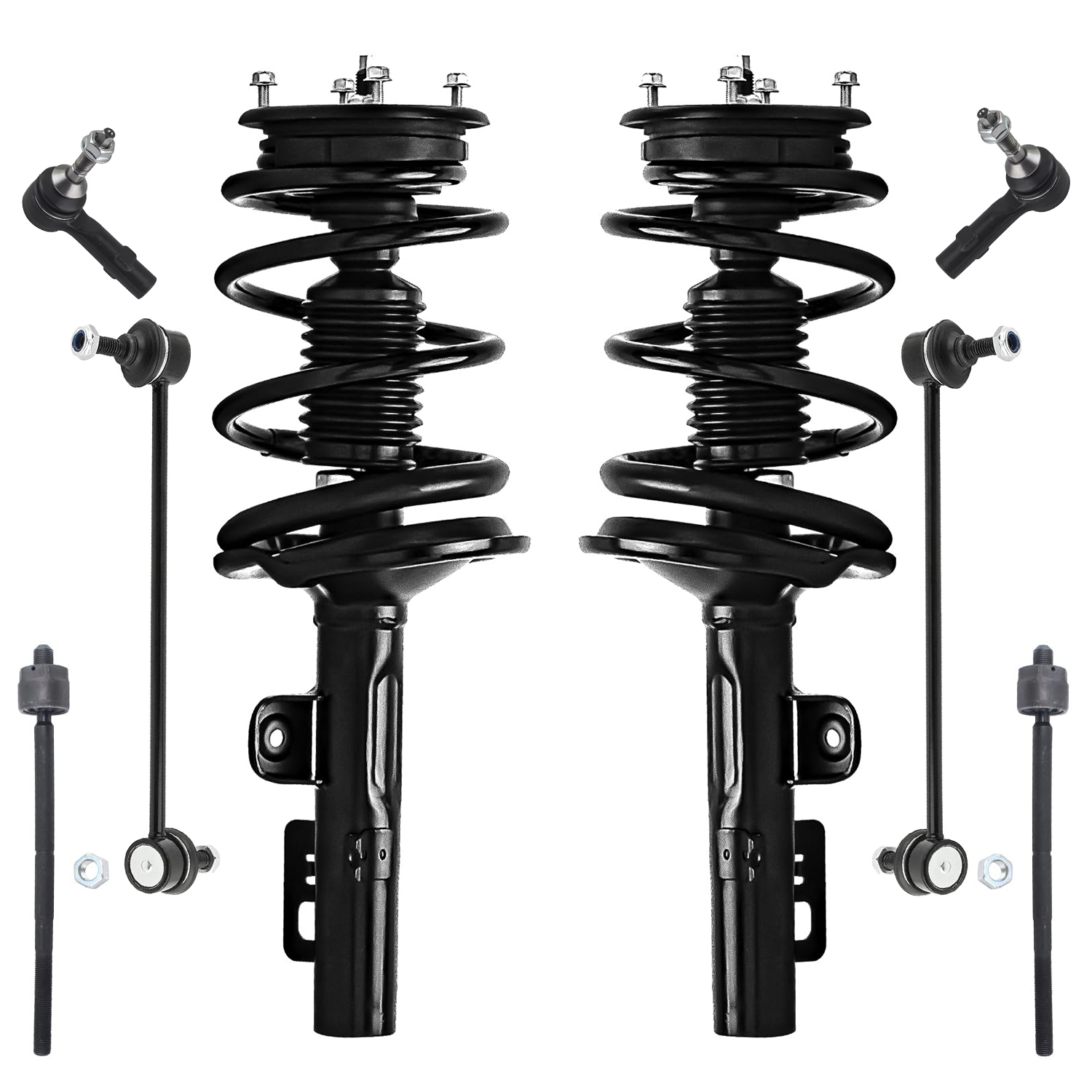 8pc Front Struts Sway Bar Links Tie Rods Suspension Kit