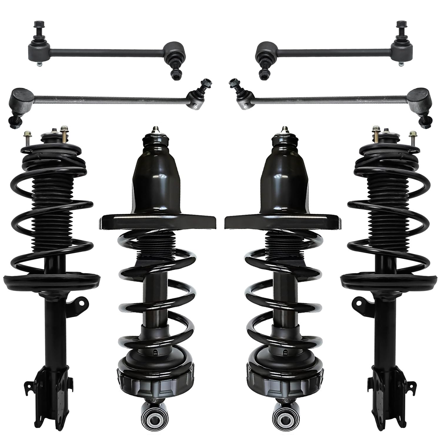 8pc Front & Rear Struts Sway Bar Links Suspension Kit
