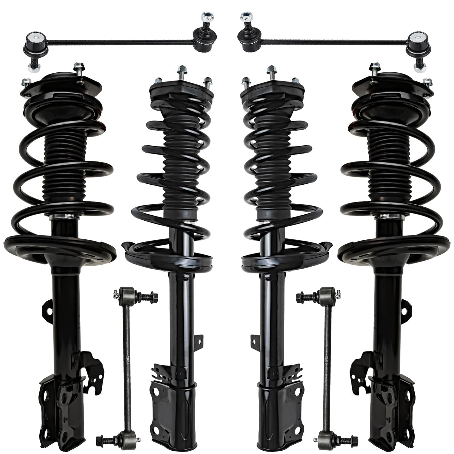 8pc Front & Rear Struts Sway Bar Links Suspension Kit