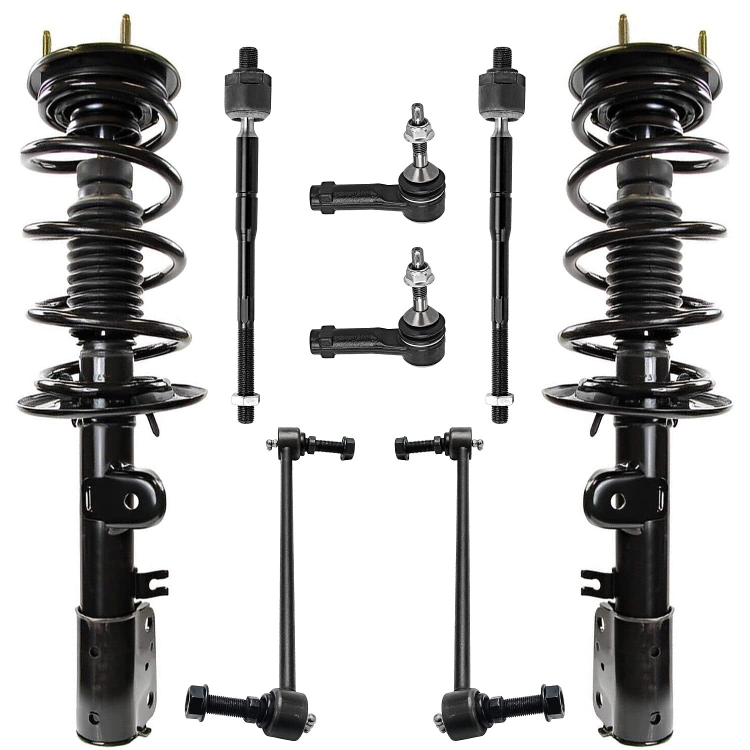8pc Front Struts Tie Rods Sway Bar Links Suspension Kit