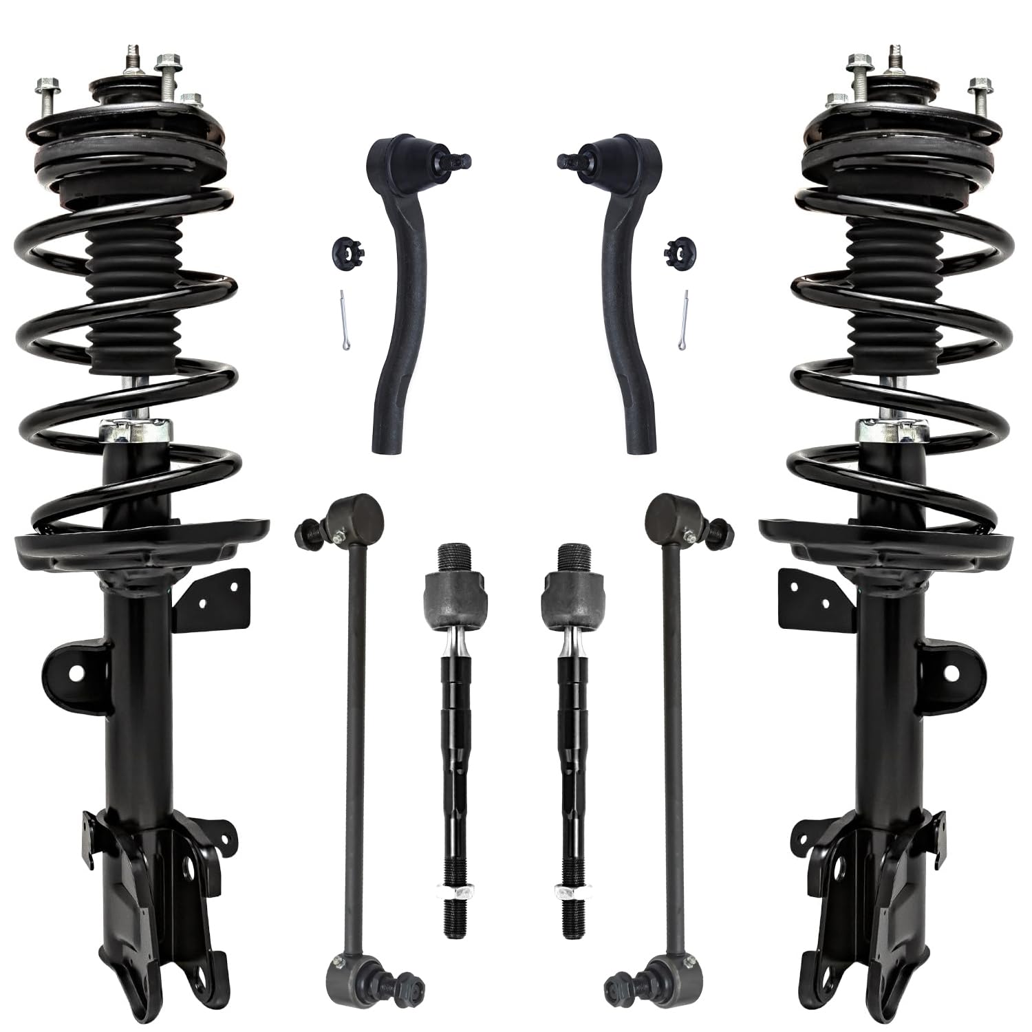 8pc Front Struts Tie Rods Sway Bar Links Suspension Kit