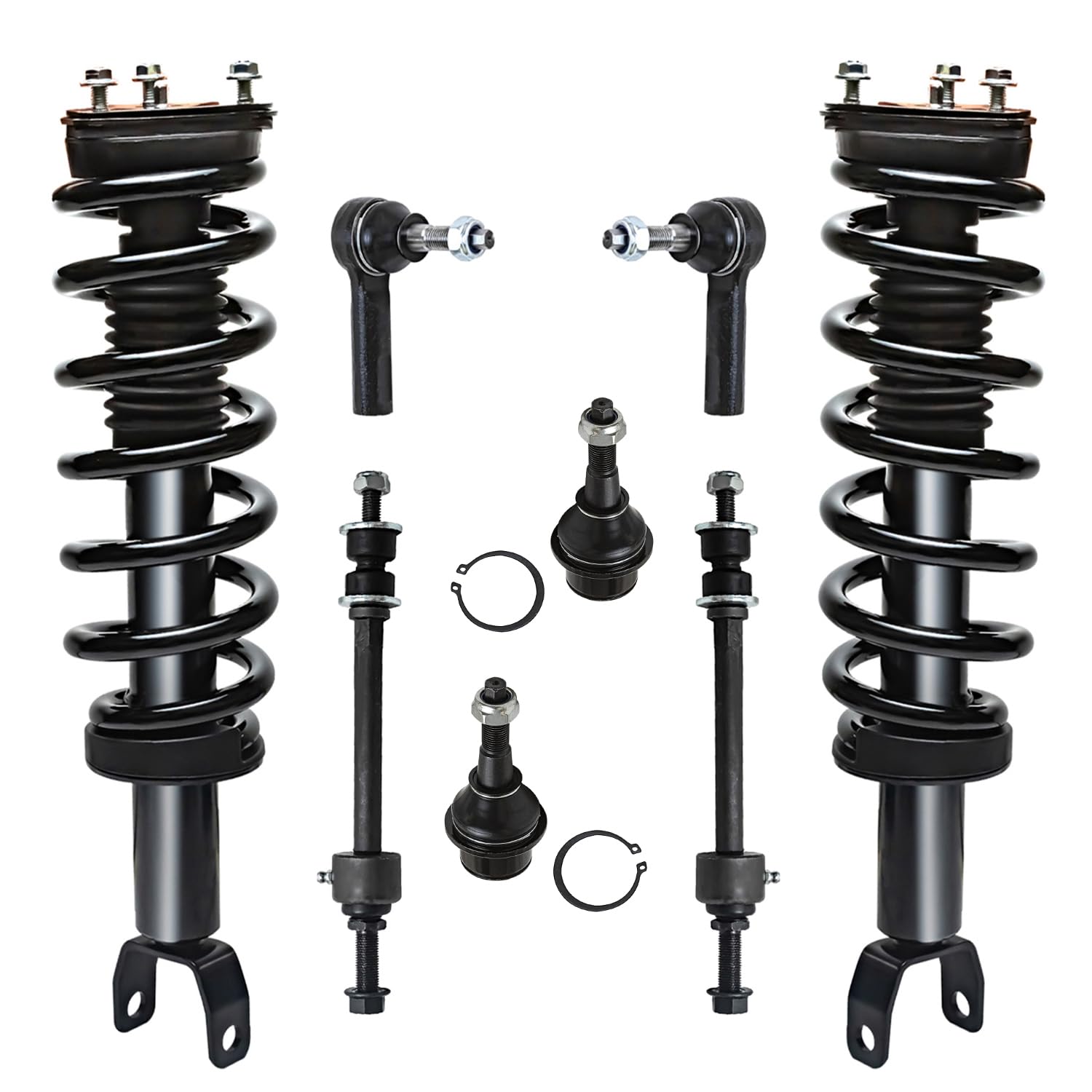 Detroit Axle - 4WD Front Struts Outer Tie Rods Sway Bars Kit for 13-18 Ram 1500 — image 4