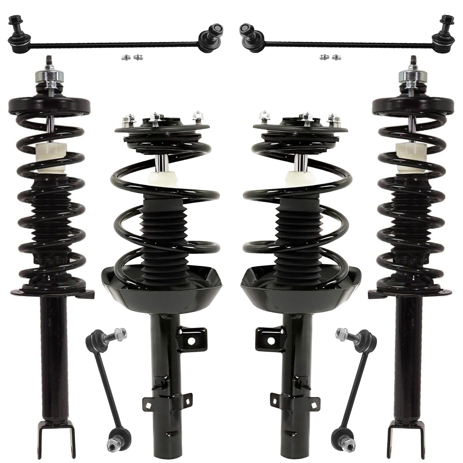 8pc Front & Rear Struts Sway Bar Links Suspension Kit
