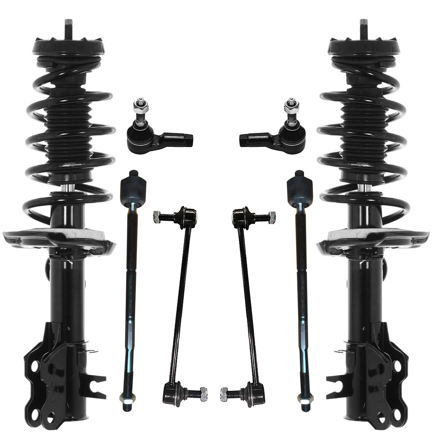 8pc Front Struts Tie Rods Sway Bar Links Suspension Kit