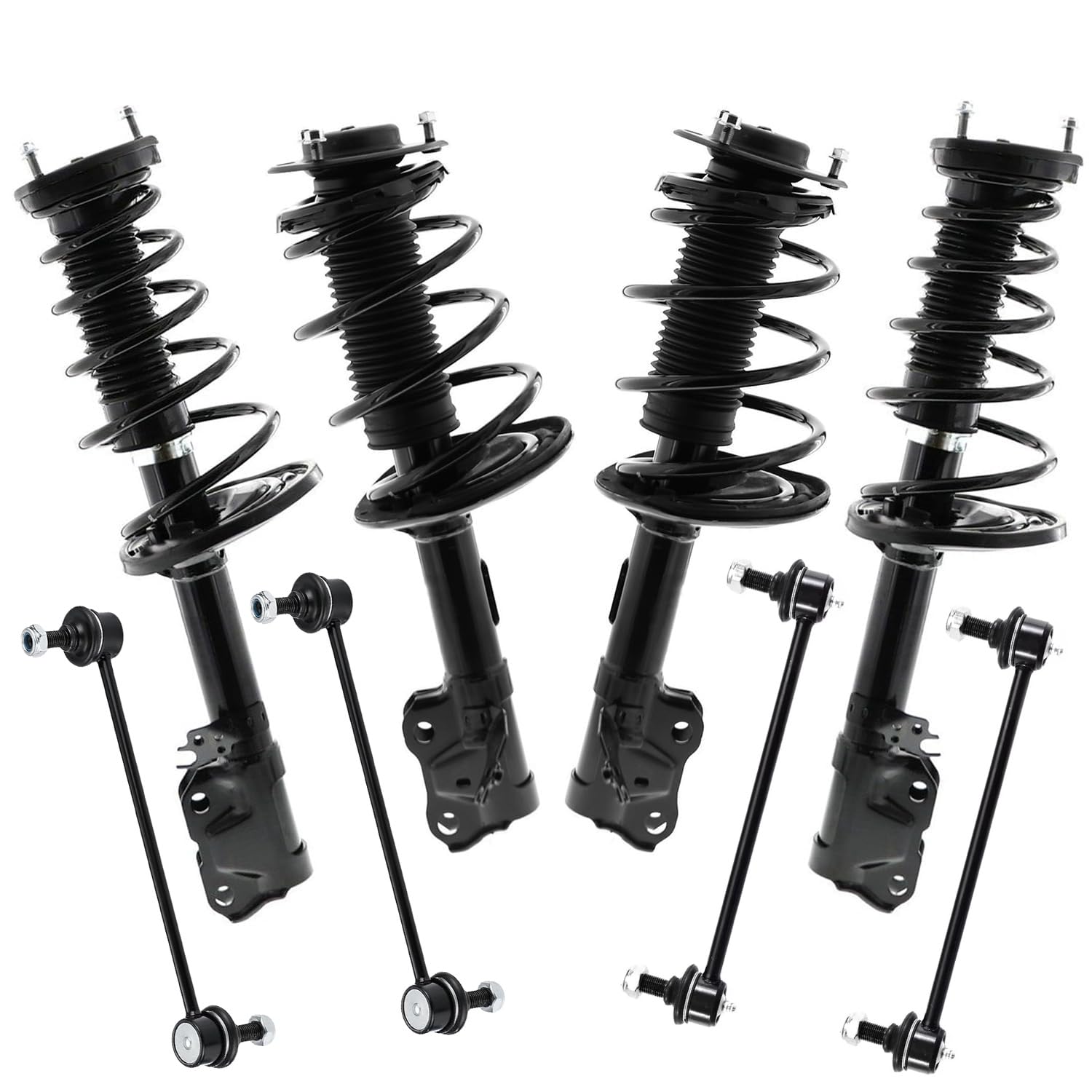 8pc Front & Rear Struts Sway Bar Links Suspension Kit