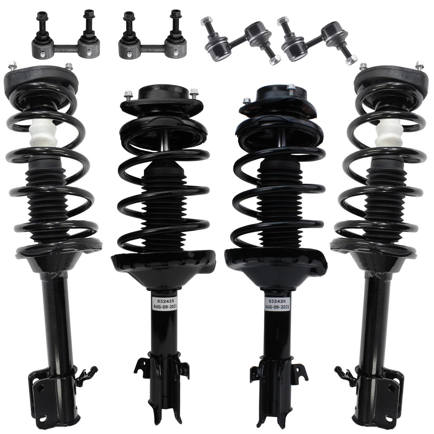 8pc Front & Rear Struts Sway Bar Links Suspension Kit