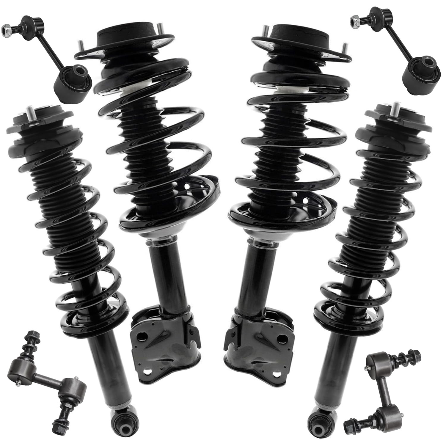 8pc Front & Rear Struts Sway Bar Links Suspension Kit