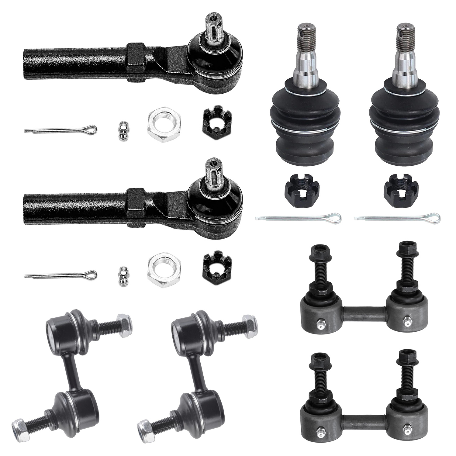 8pc Front & Rear Sway Bar Links Ball Joints Tie Rods Suspension Kit