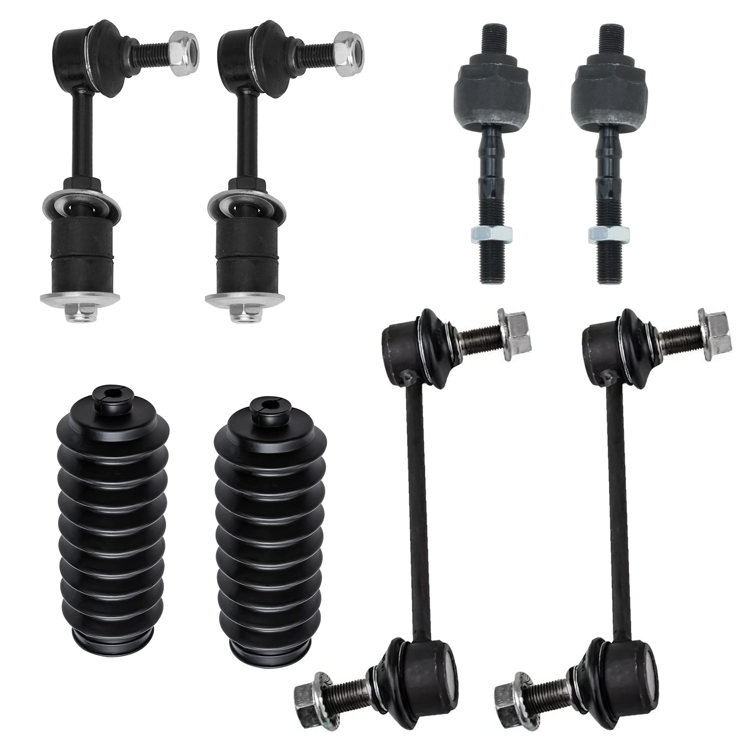 8pc Front & Rear Sway Bar Links Inner Tie Rods Suspension Kit