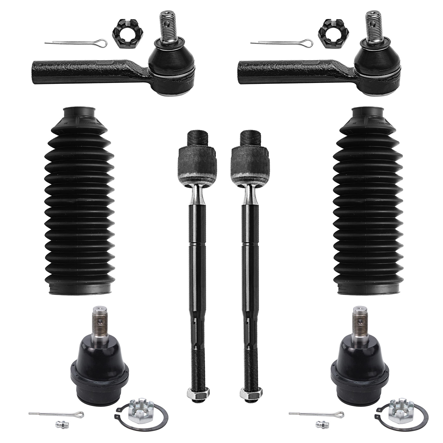 8pc Front Lower Ball Joints Tie Rods Suspension Kit