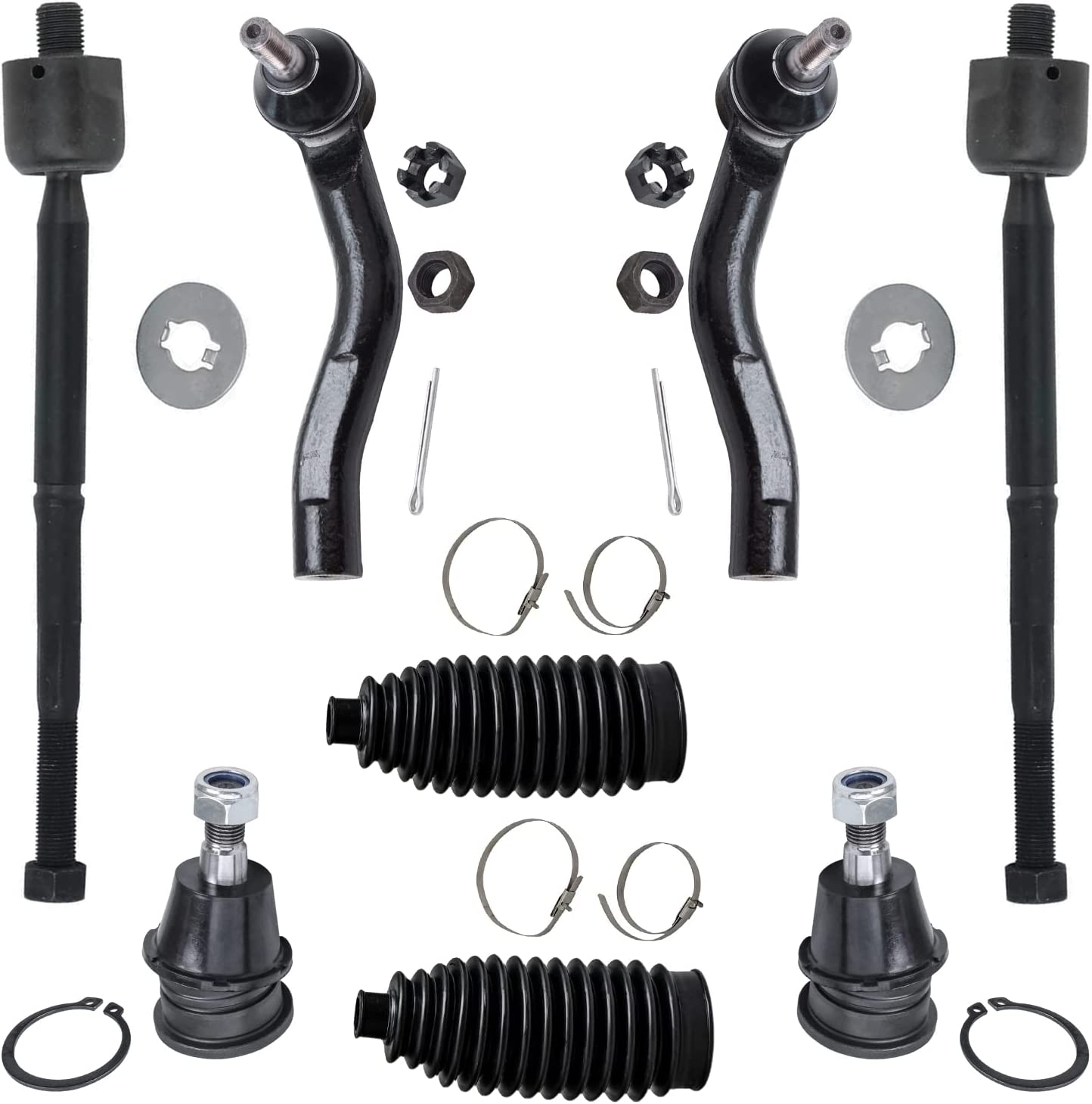 Detroit Axle - Front Tie Rods Lower Ball Joints Kit for 2000-2005 Toyota Echo