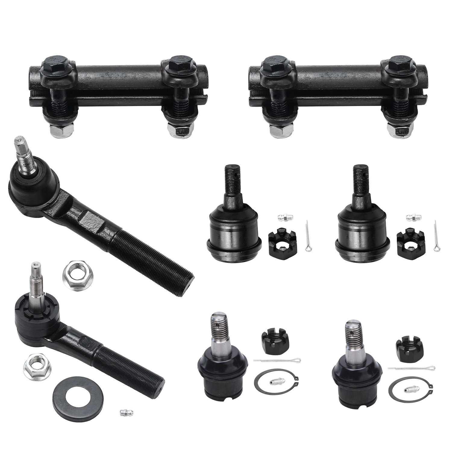 8pc Front Tie Rods Adjusting Sleeves Ball Joints Suspension Kit