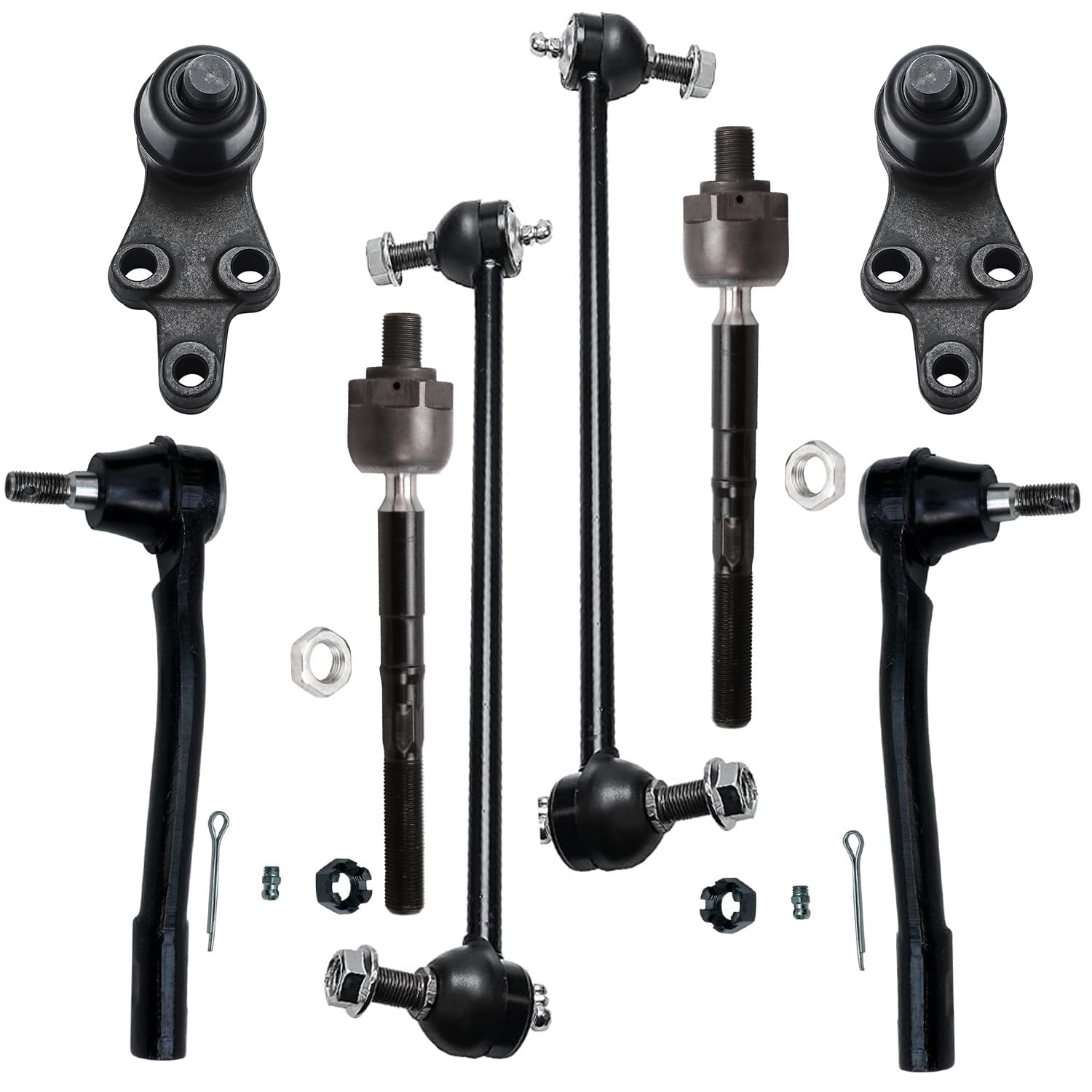 8pc Front Tie Rods Sway Bar Links Lower Ball Joints Suspension Kit