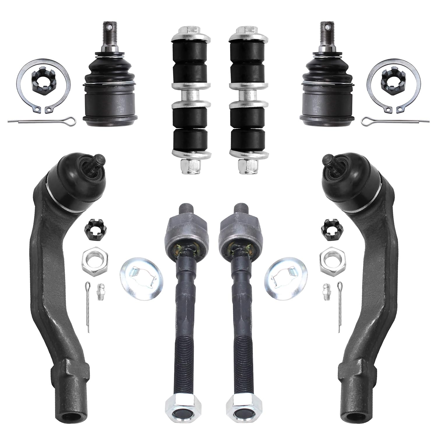 8pc Front Inner Outer Tie Rods Sway Bar Links Ball Joints Suspension Kit