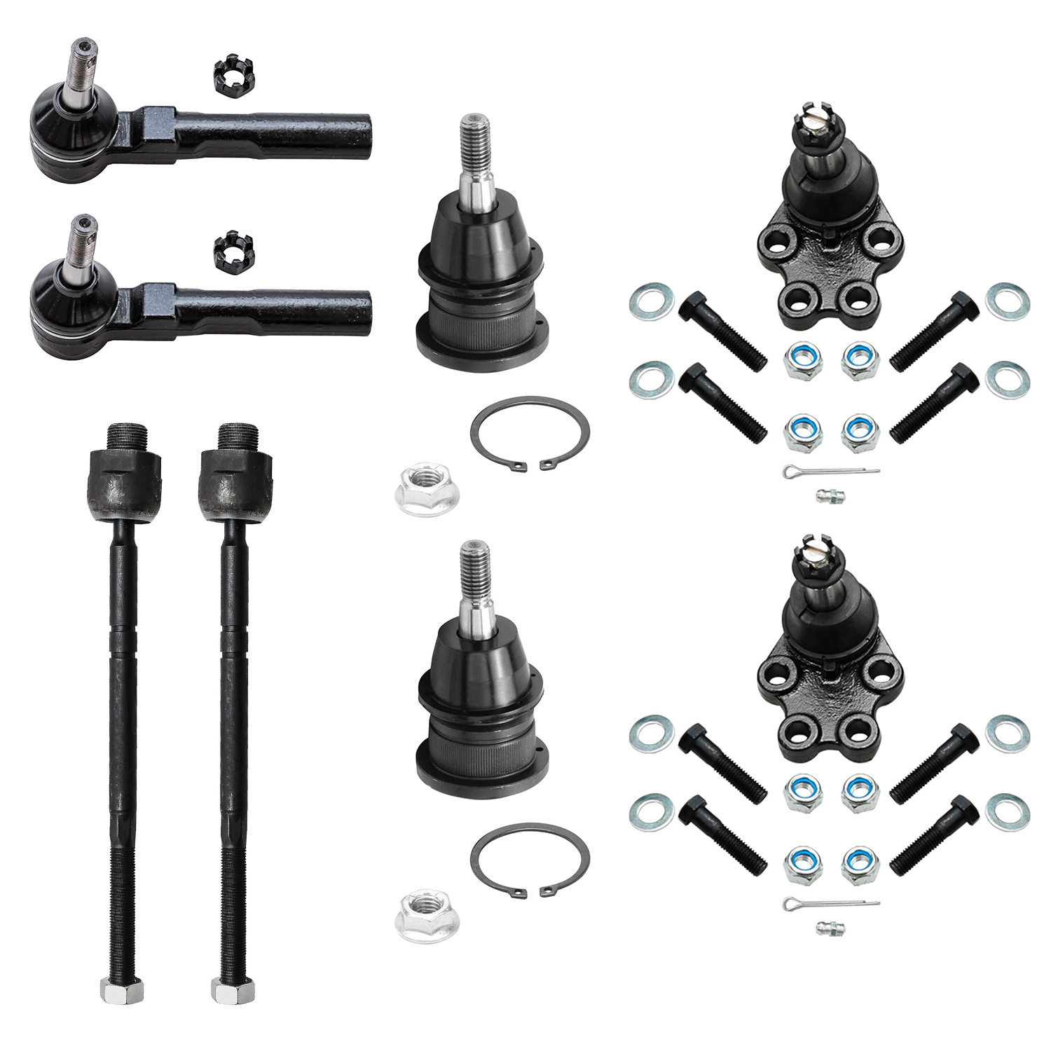 8pc Front Tie Rods Ball Joints Suspension Kit