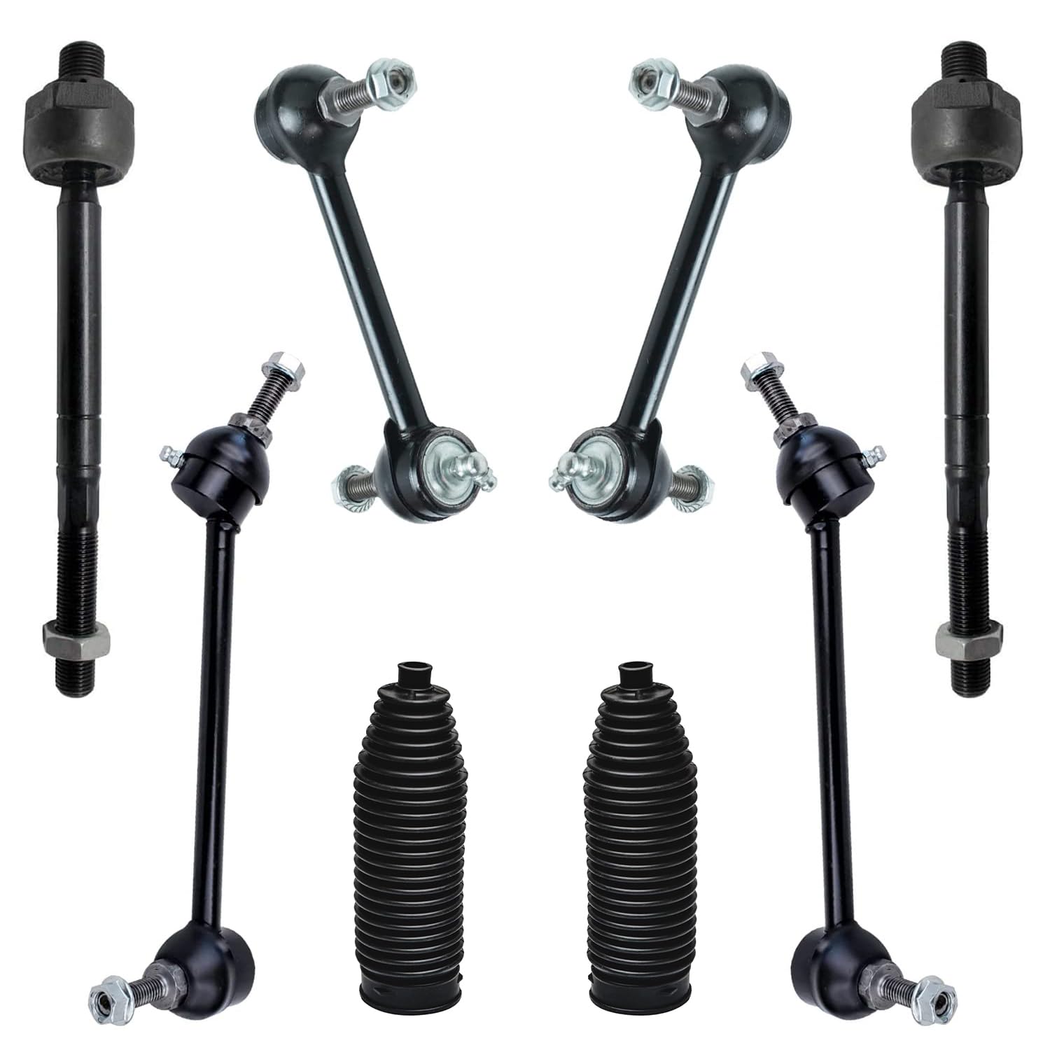 8pc Front & Rear Sway Bar Links Inner Tie Rods Suspension Kit