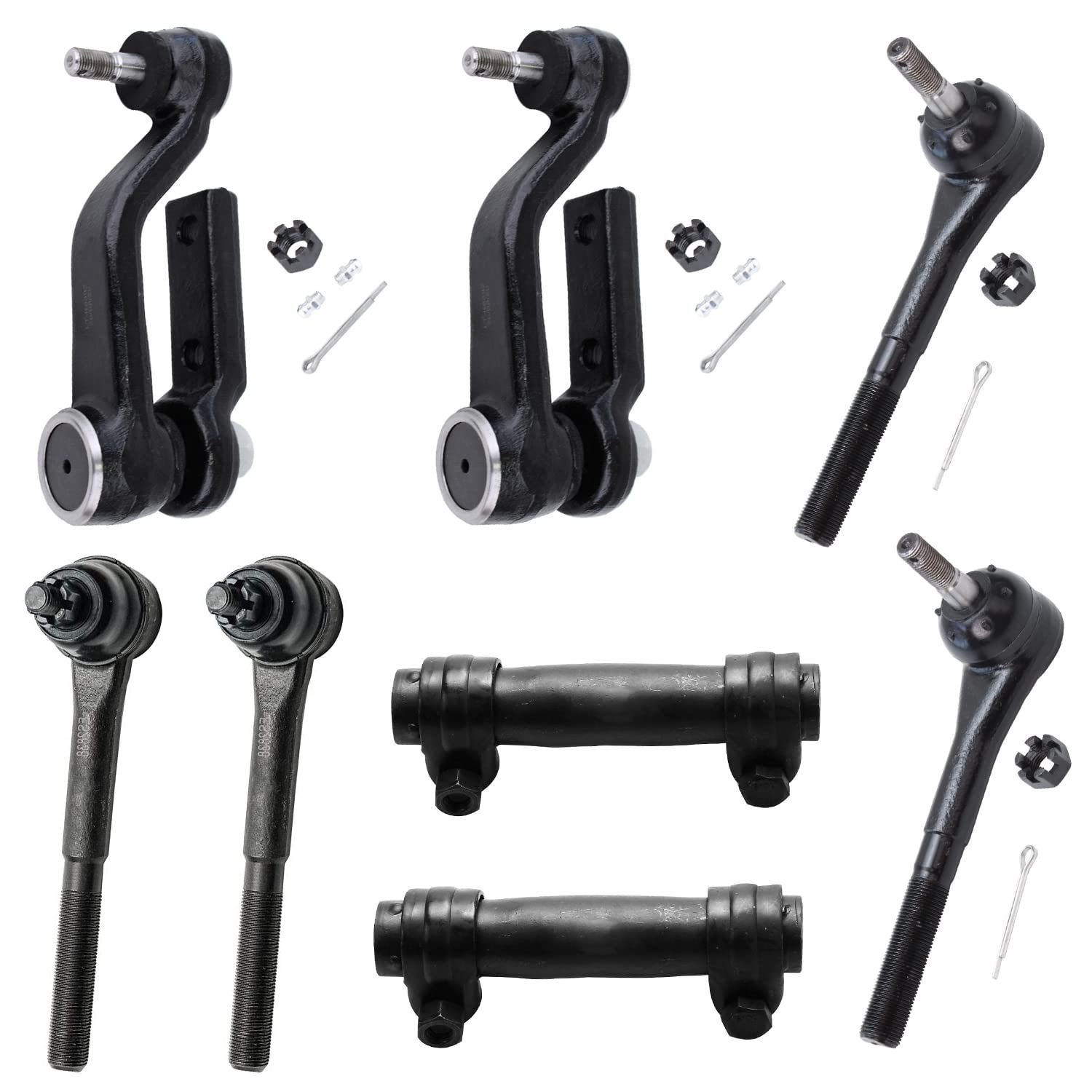 8pc Front Inner Outer Tie Rods Adjusting Sleeves Idler Arms Suspension Kit
