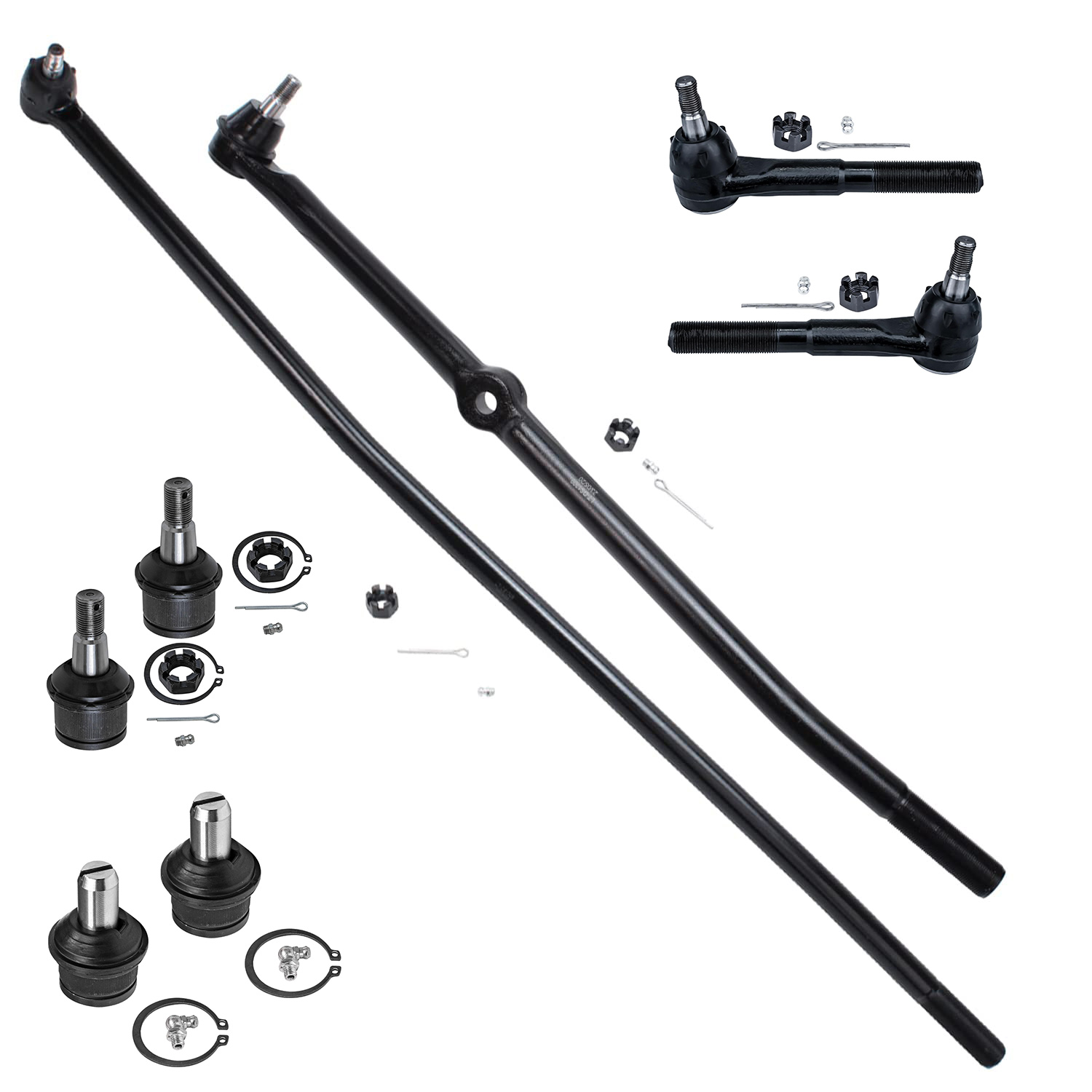 8pc Front Upper Lower Ball Joints Tie Rods Suspension Kit