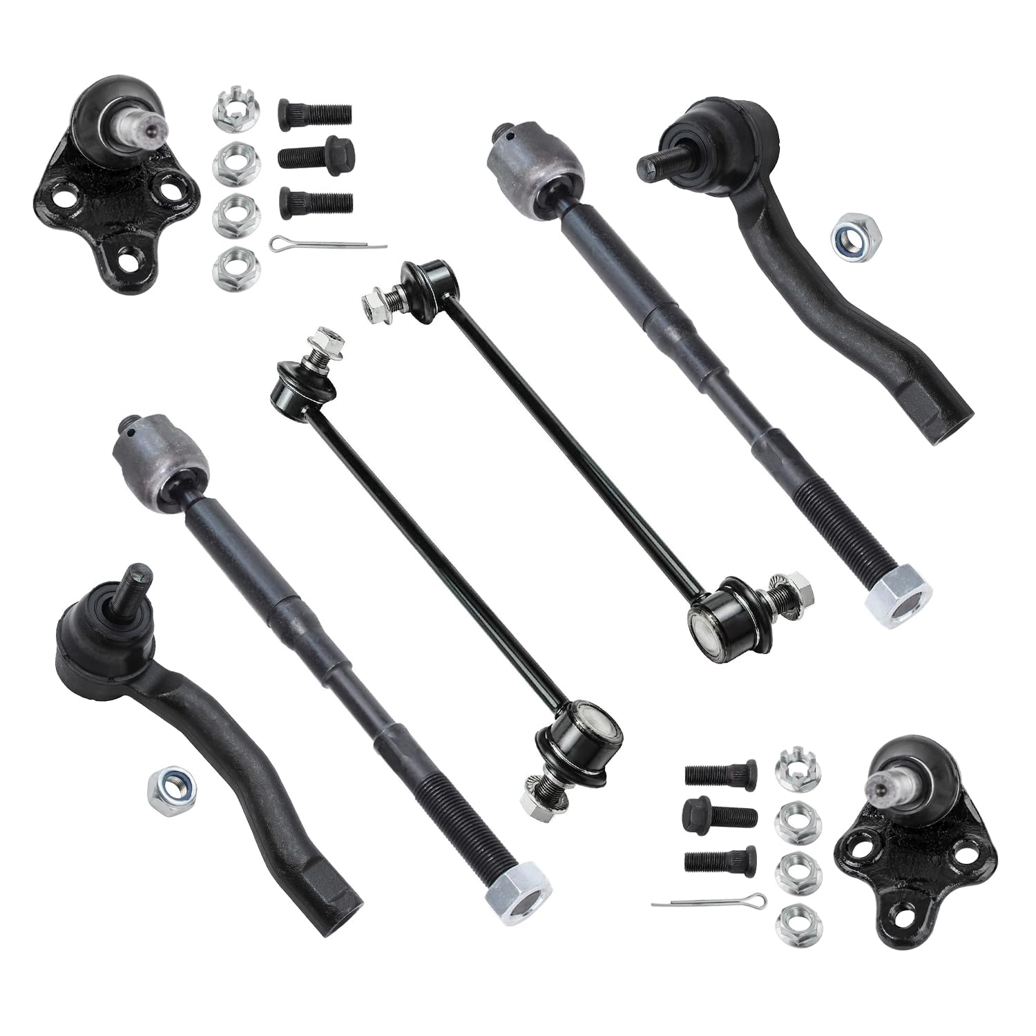 8pc Front Tie Rods Lower Ball Joints Sway Bar Links Suspension Kit
