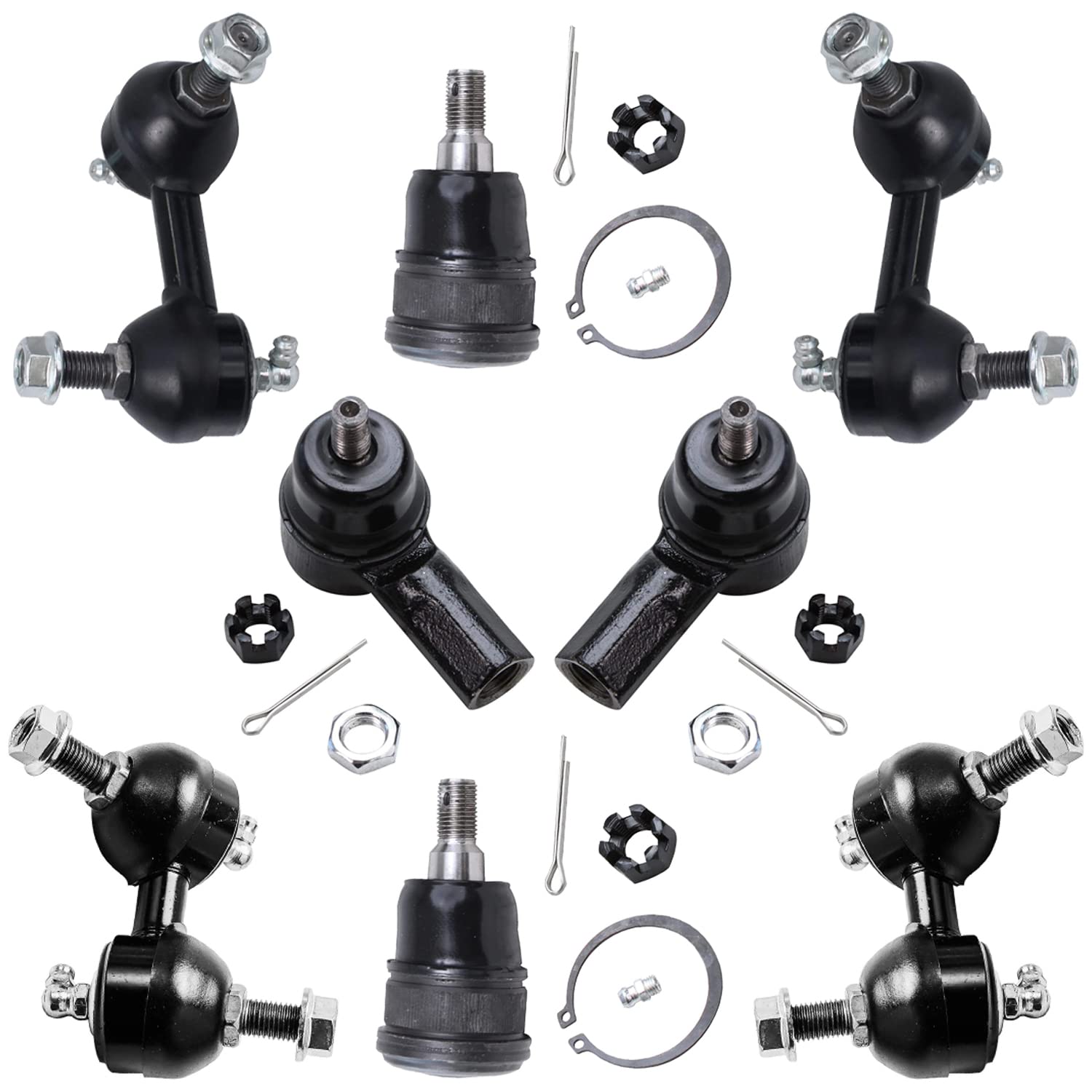 8pc Front & Rear Sway Bar Links Outer Tie Rods Lower Ball Joints Suspension Kit