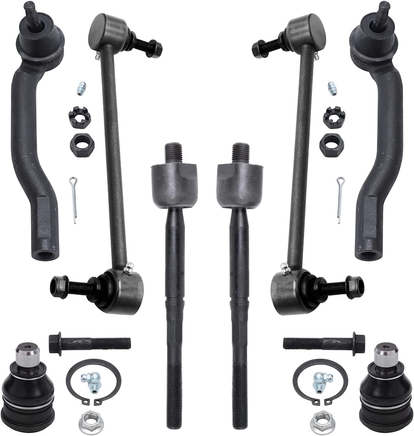 Detroit Axle - Front Tie Rods Sway Bar Links Kit for 2007-2012 Nissan Versa Cube