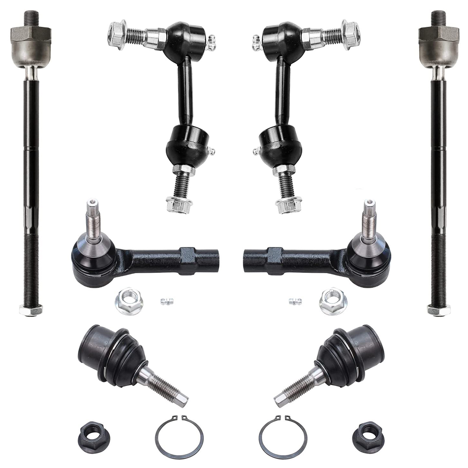 8pc Front Tie Rods Sway Bar Links Lower Ball Joints Suspension Kit