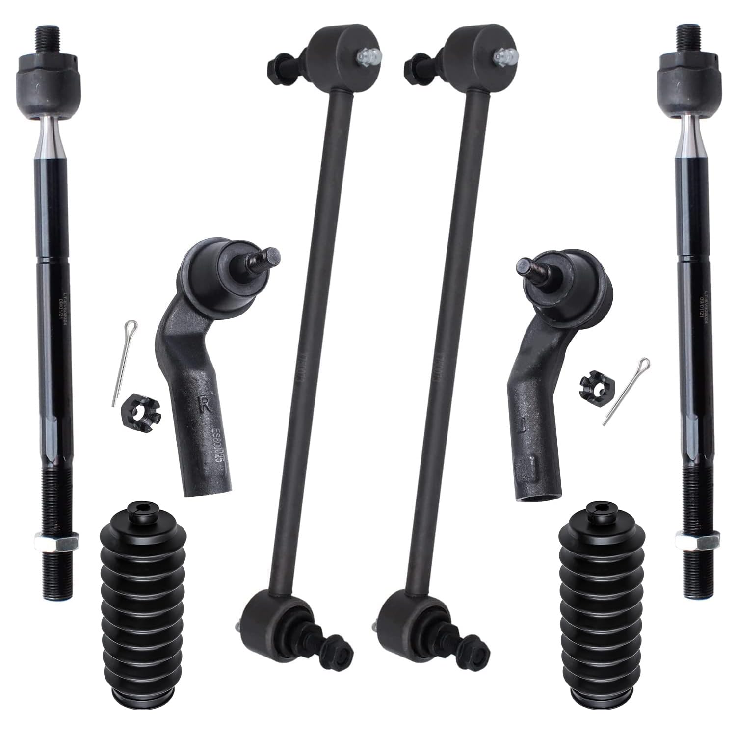 8pc Front Sway Bar Links Inner Outer Tie Rods Suspension Kit