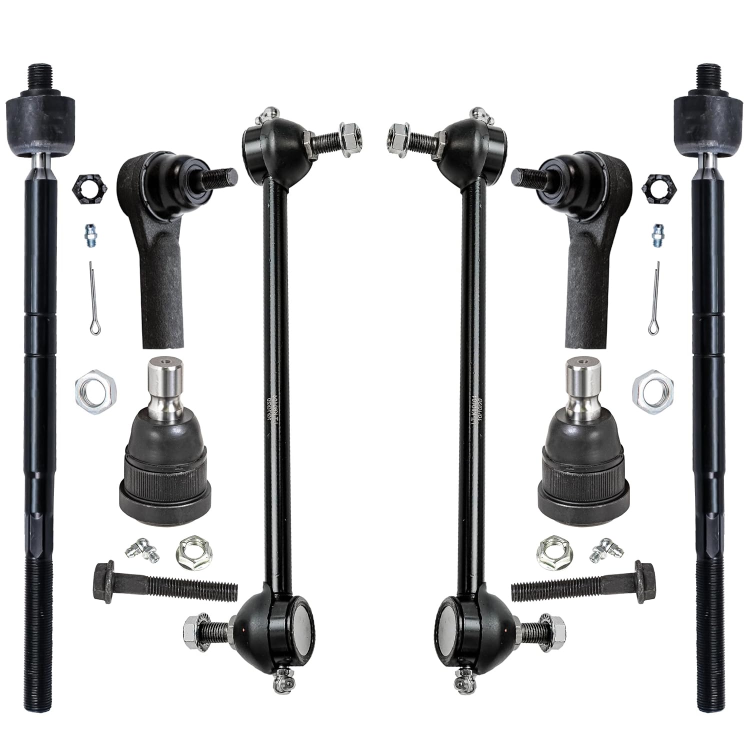 8pc Front Lower Ball Joints Sway Bar Links Tie Rods Suspension Kit