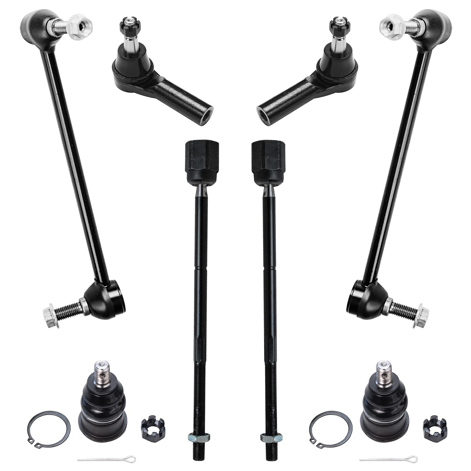 8pc Front Inner Outer Tie Rods Lower Ball Joints Sway Bar Links Suspension Kit