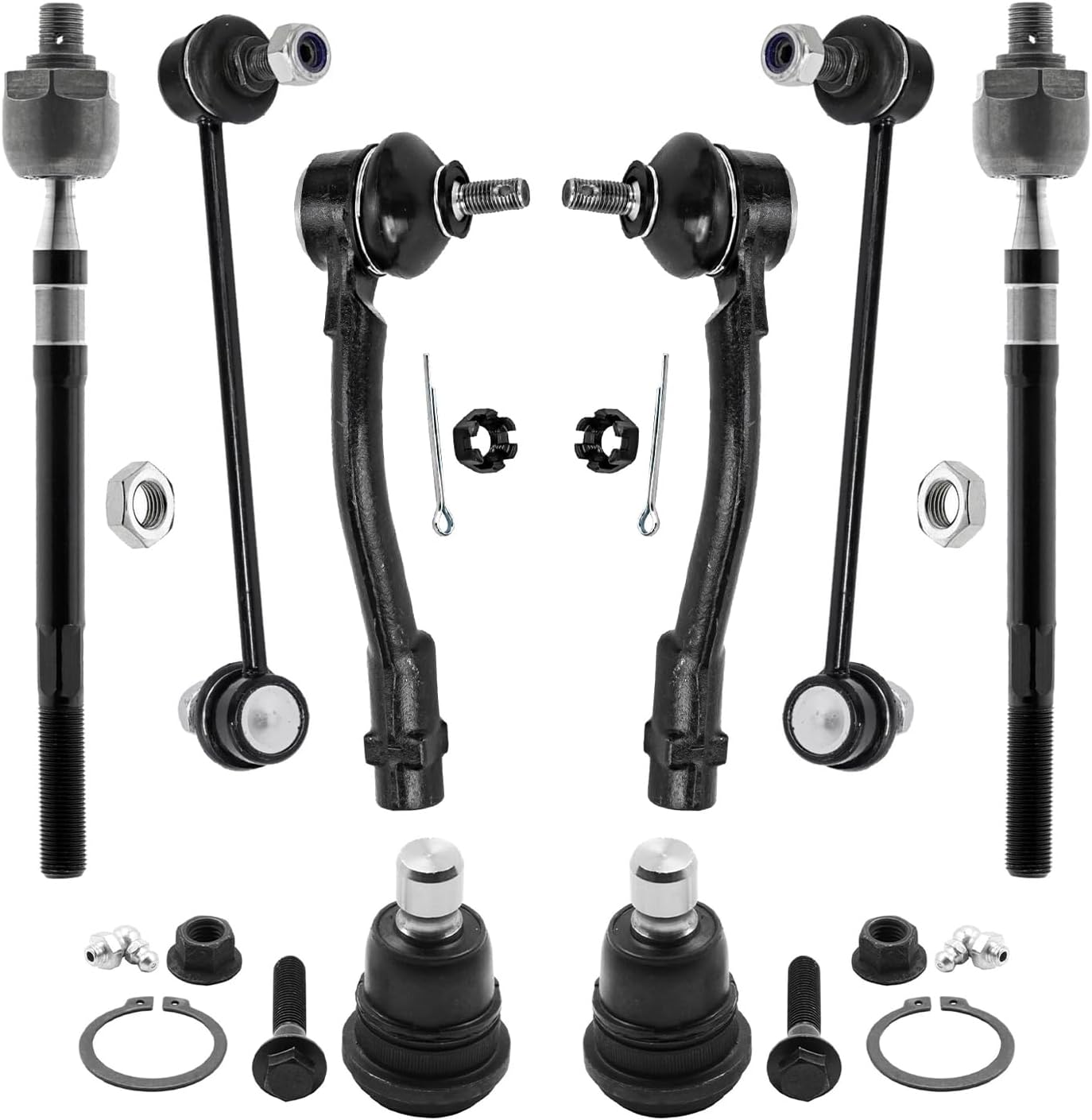 8pc Front Inner Outer Tie Rods Sway Bar Links Lower Ball Joints Suspension Kit