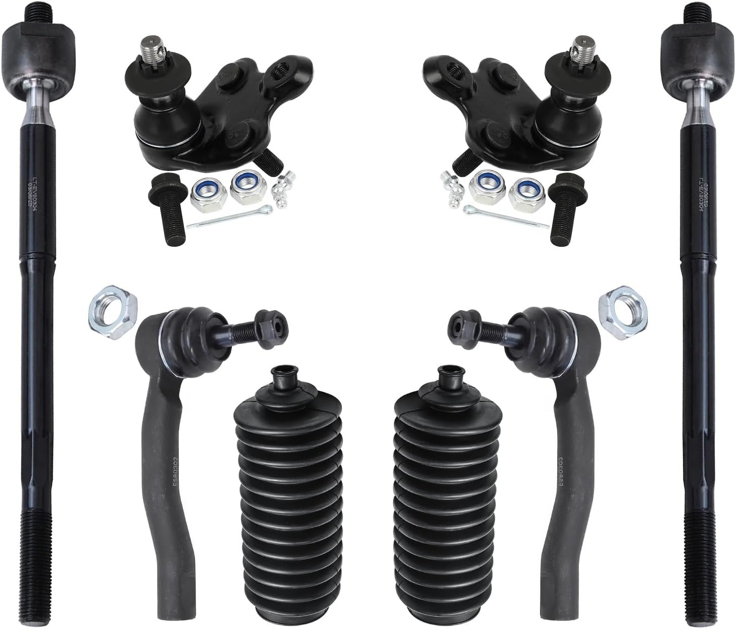8pc Front Inner Outer Tie Rods Lower Ball Joints Suspension Kit