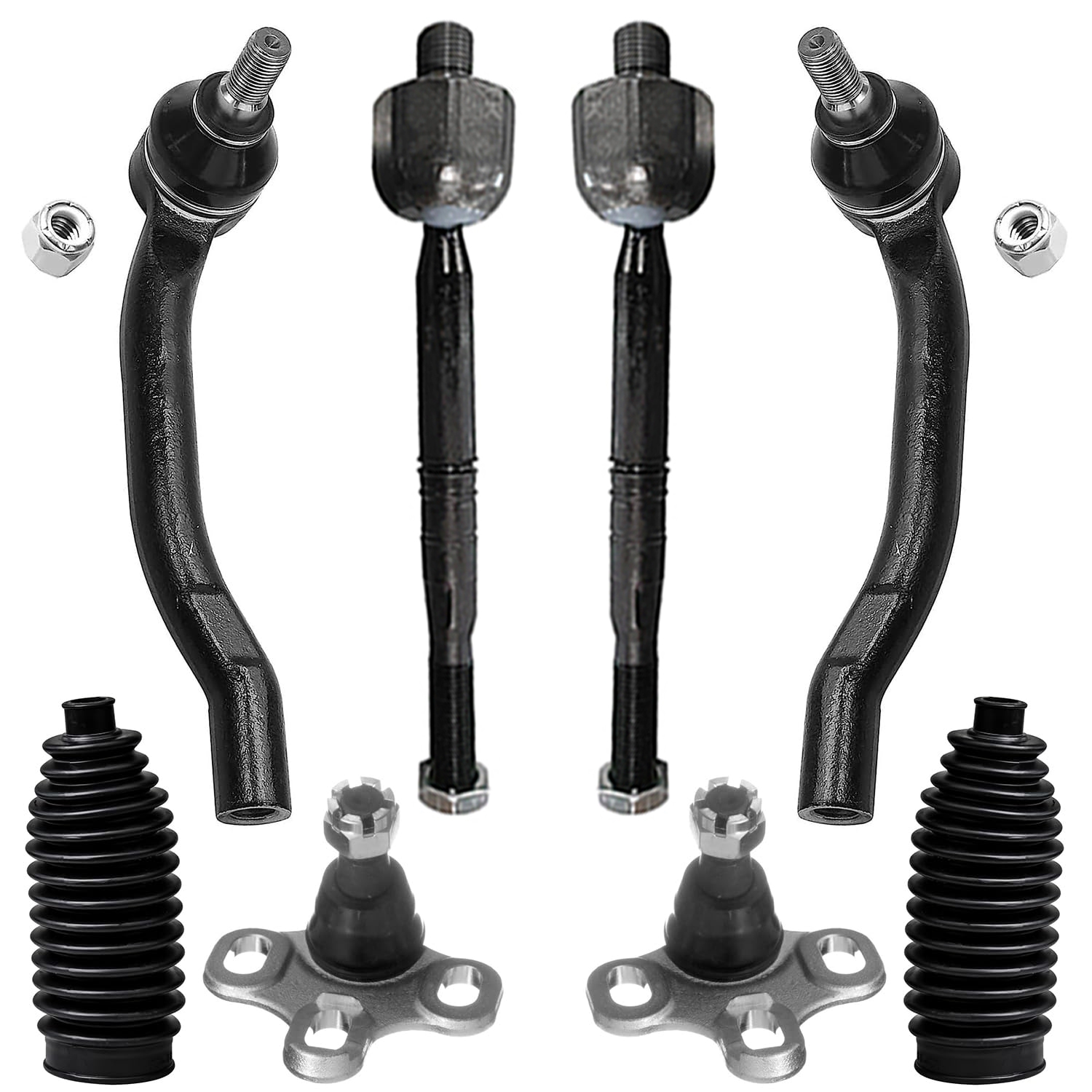 8pc Front Inner Outer Tie Rods Lower Ball Joints Suspension Kit