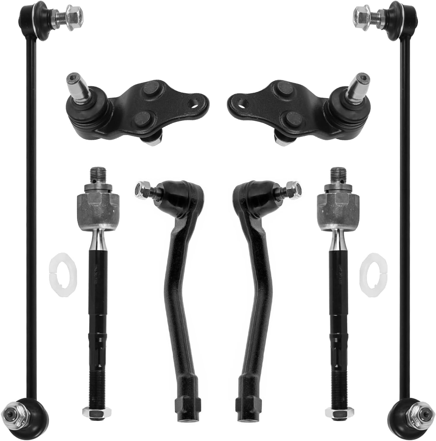 8pc Front Sway Bar Links Inner Outer Tie Rods Lower Ball Joints Suspension Kit