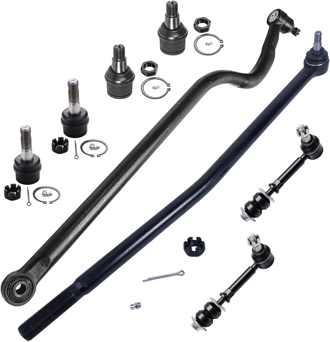 8pc Front Right Inner Drag Link Track Bar Sway Bar Links Suspension Kit