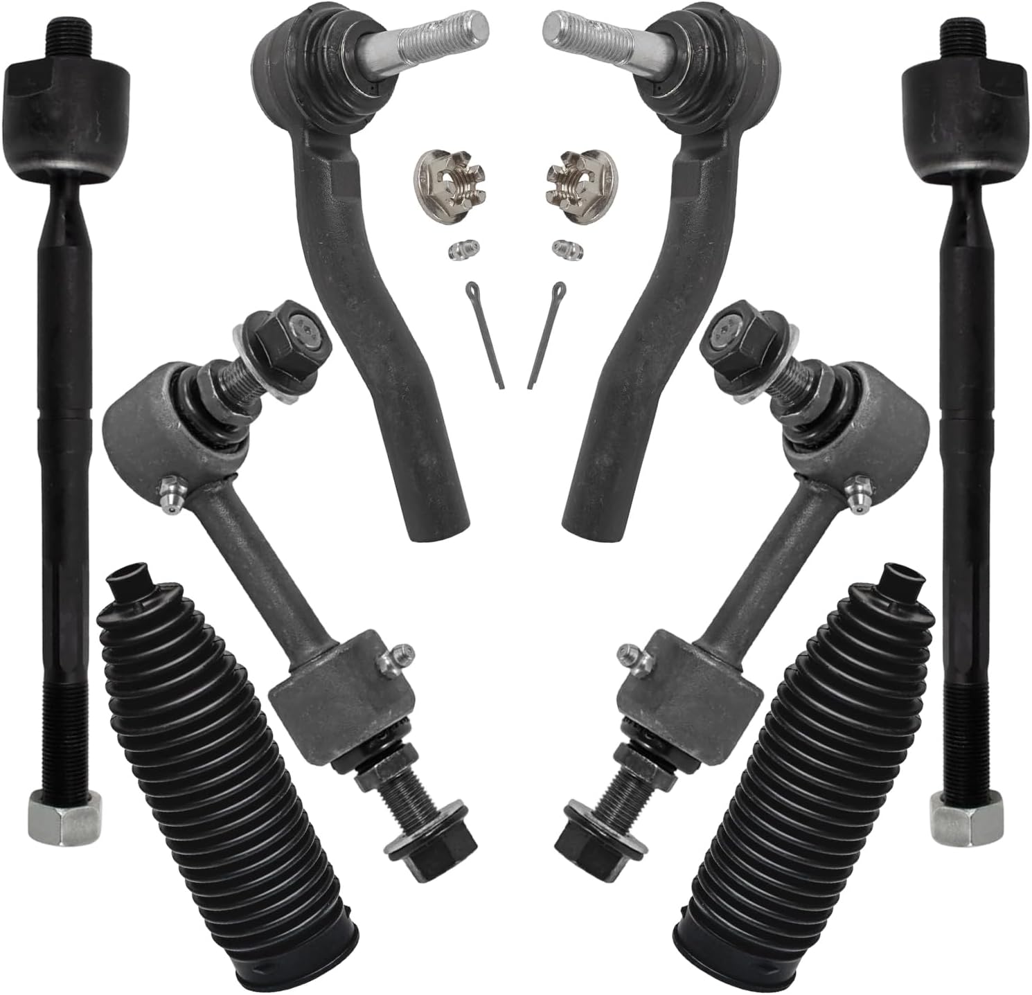 8pc Front Inner Outer Tie Rods Sway Bar Links Suspension Kit