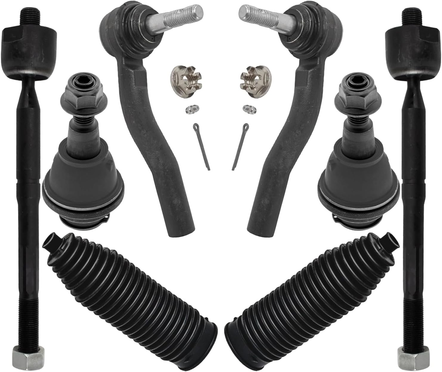8pc Front Inner Outer Tie Rods Lower Ball Joints Suspension Kit