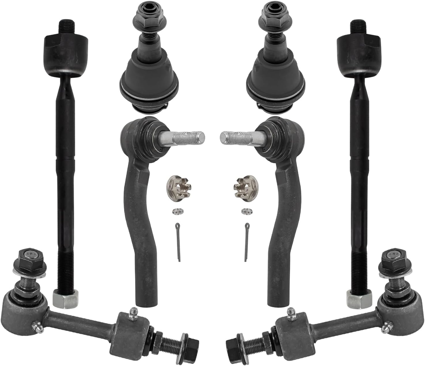 8pc Front Inner Outer Tie Rods Sway Bar Links Lower Ball Joints Suspension Kit