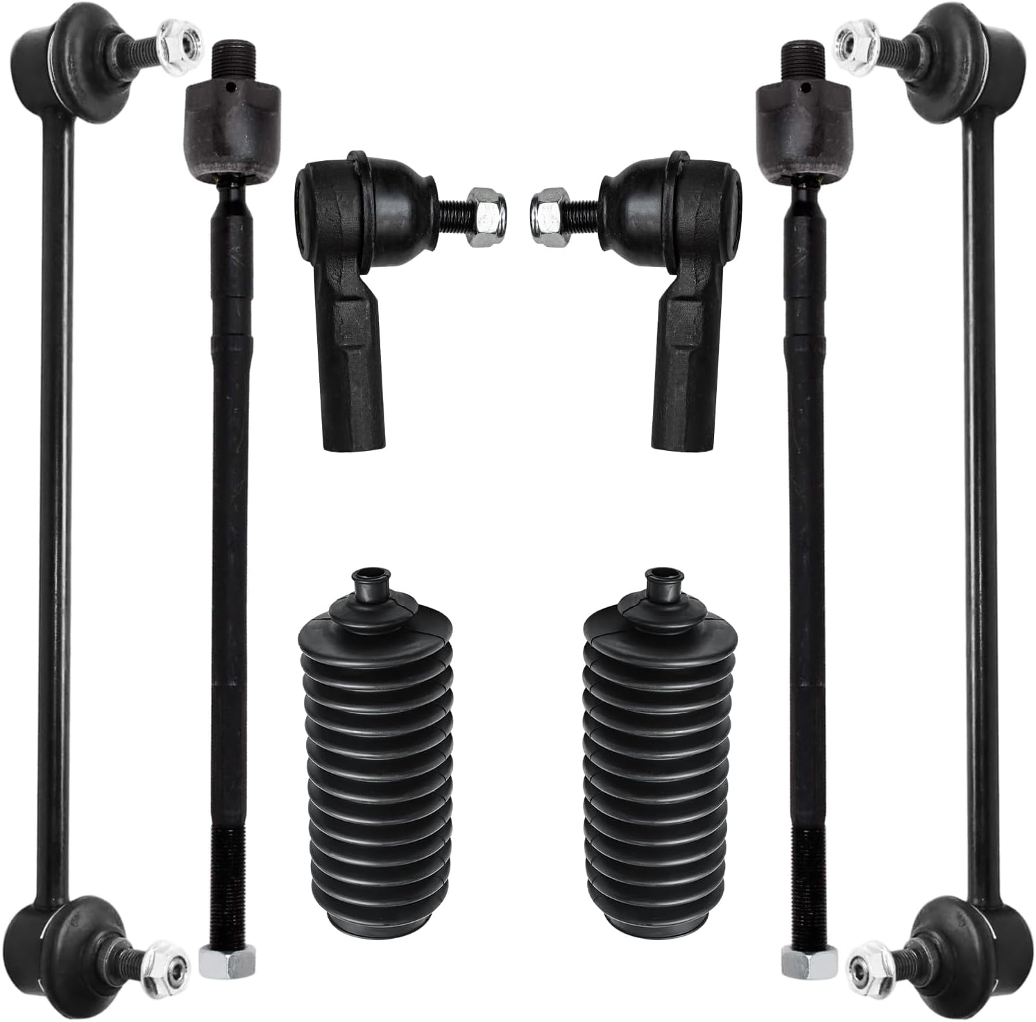 8pc Front Sway Bar Links Inner Outer Tie Rods Suspension Kit