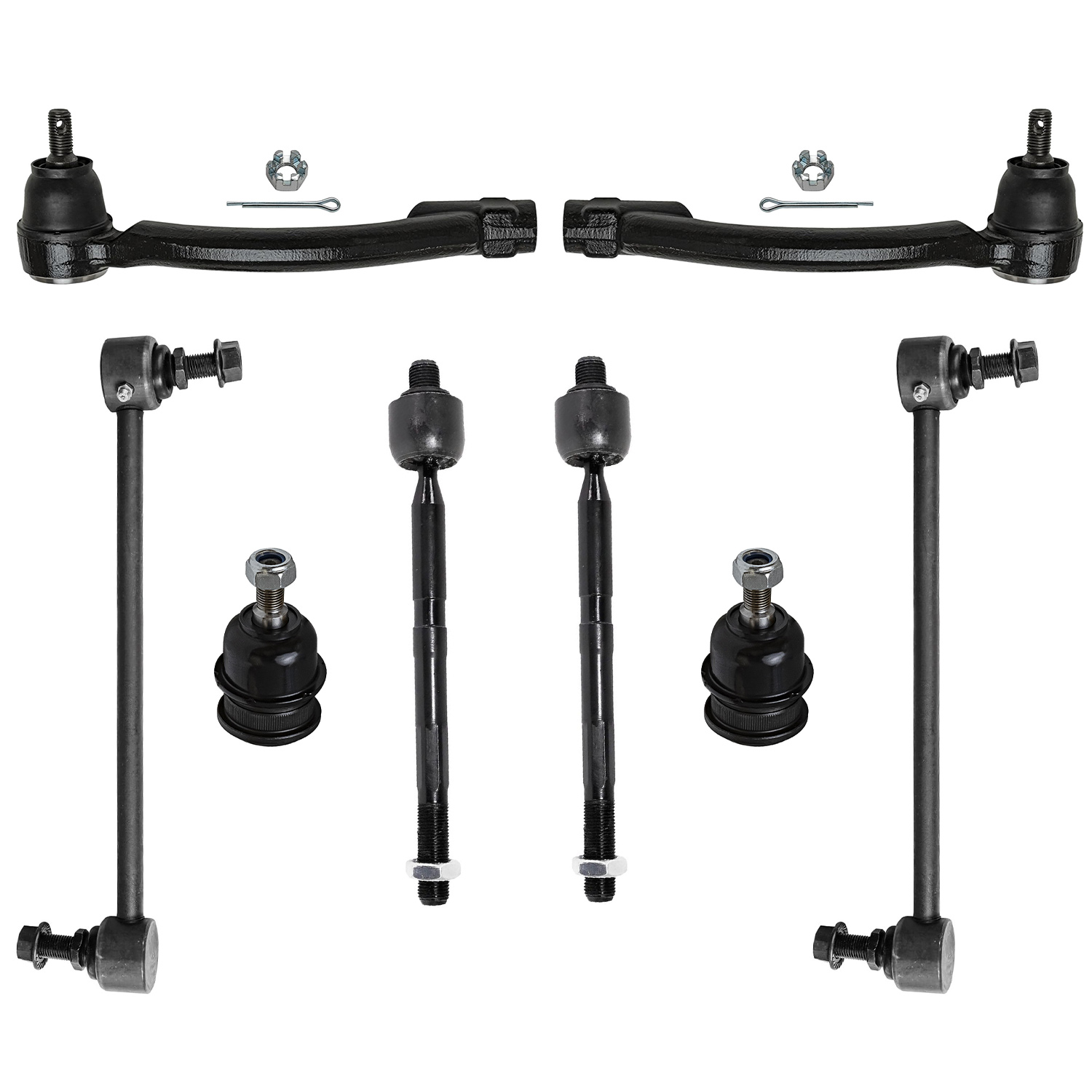 8pc Front Inner Outer Tie Rods Lower Ball Joints Sway Bar Links Suspension Kit
