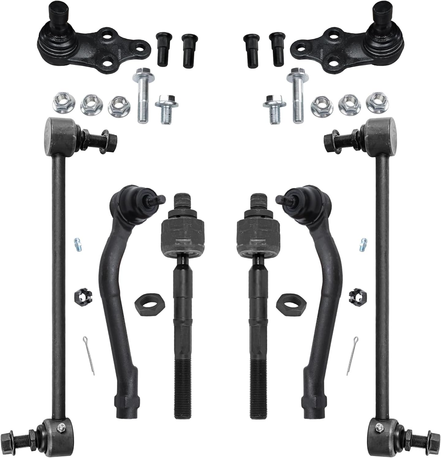 8pc Front Sway Bar Links Inner Outer Tie Rods Lower Ball Joints Suspension Kit