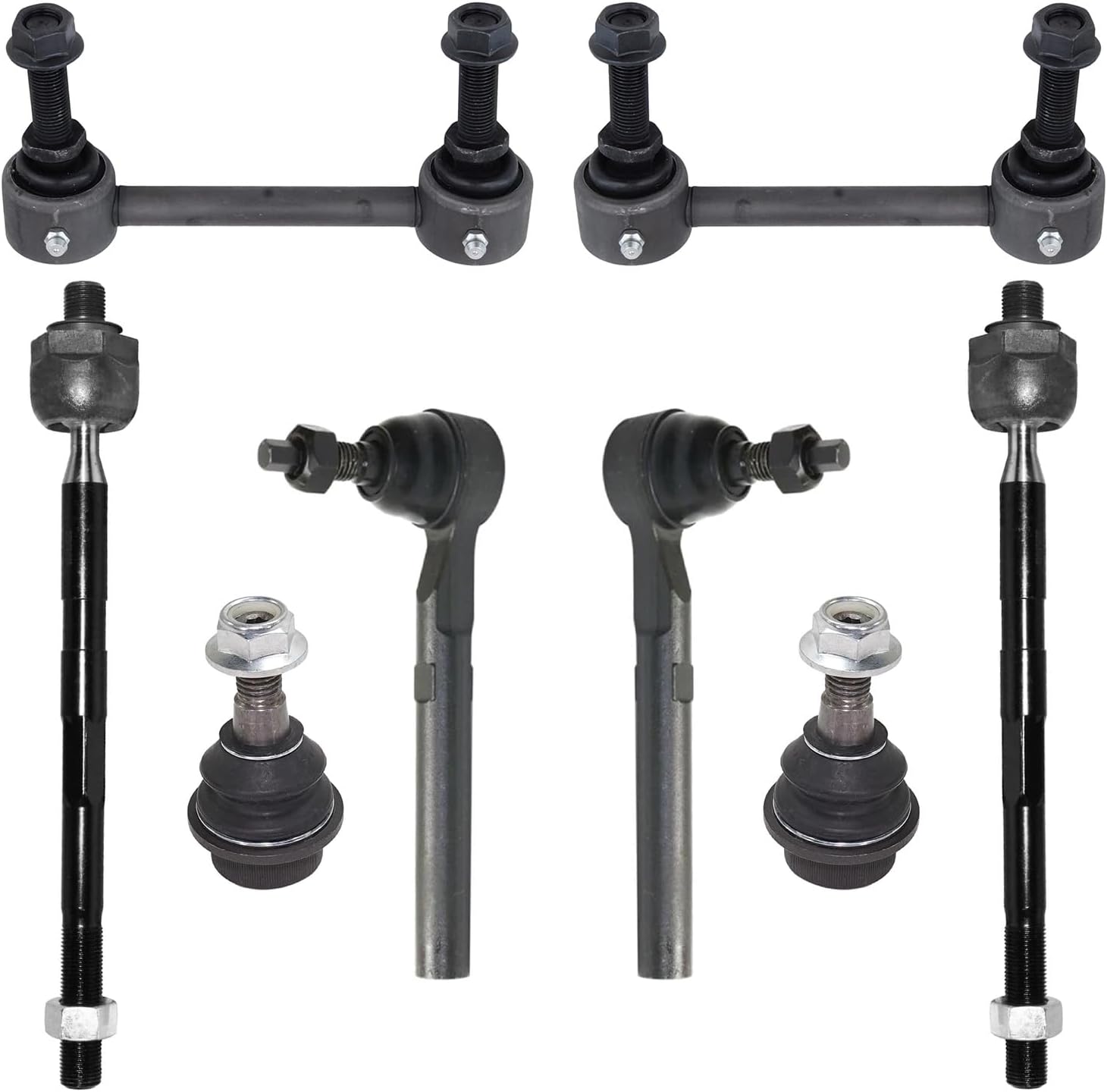 8pc Front Inner Outer Tie Rods Sway Bar Links Lower Ball Joints Suspension Kit
