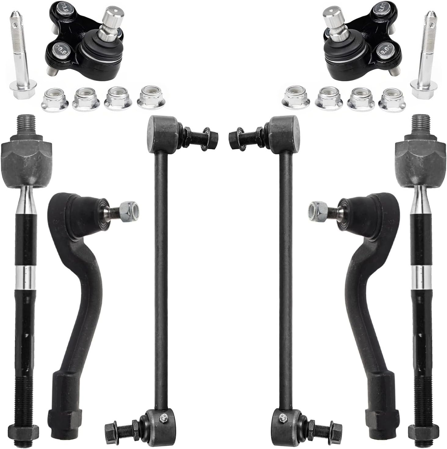 8pc Front Sway Bar Links Inner Outer Tie Rods Lower Ball Joints Suspension Kit
