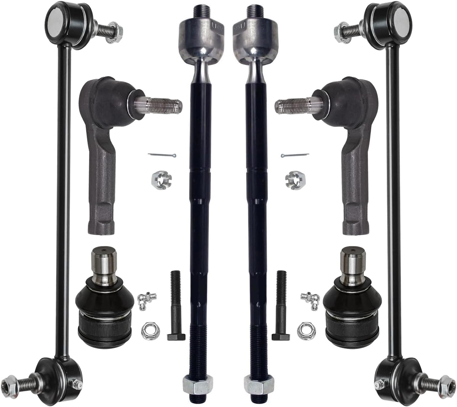 8pc Front Sway Bar Links Inner Outer Tie Rods Lower Ball Joints Suspension Kit